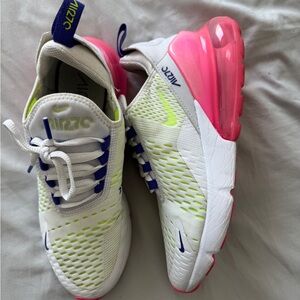 Nike Air Max 270 White with Pink and Blue Accents